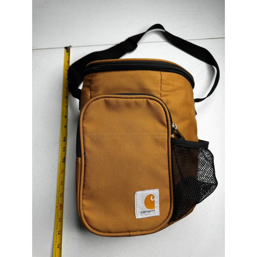 Carhartt Insulated Lunch Cooler Bag Brown Vertical Lunch Box with Strap